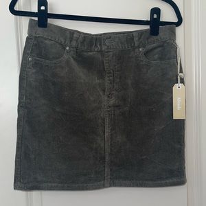 NWT Afends Olive Corduroy Mini Skirt